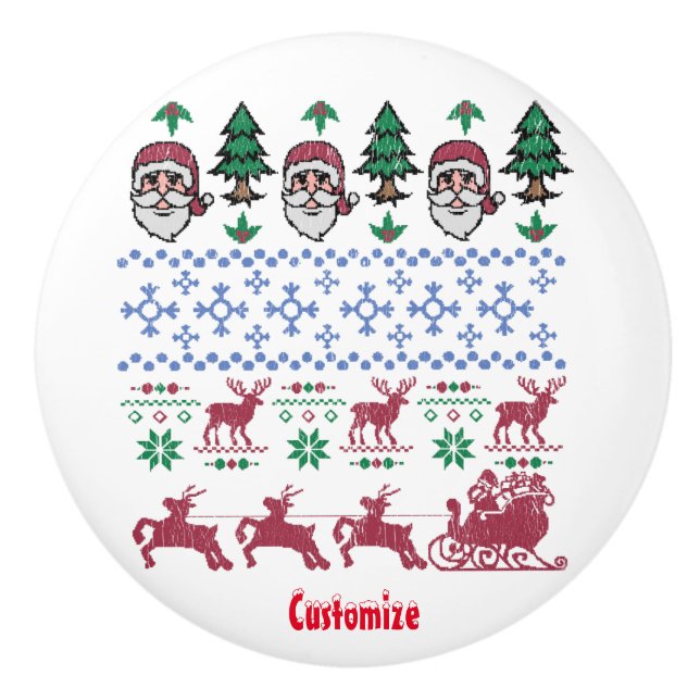 Ugly Christmas Sweater Style Thunder_Cove Keramikknauf (Vorderseite)
