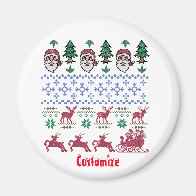Ugly Christmas Sweater Style Thunder_Cove Magnet (Vorne)