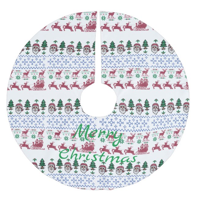 Ugly Christmas Sweater Style Thunder_Cove Polyester Weihnachtsbaumdecke (Vorderseite)
