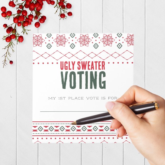 Ugly Christmas Sweater Voting Notepad Pack von 40 Notizblock (Ugly Sweater Holiday Contest Voting Notepad Pack of 40)