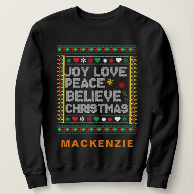 Ugly Christmas Sweaterr Individuelle Name Personal Sweatshirt (Design vorne)