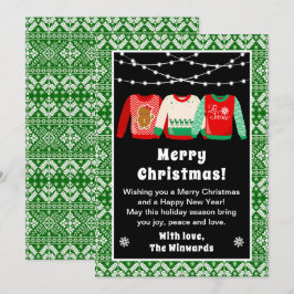Ugly Christmas Sweaters Green Frohe Weihnachten
