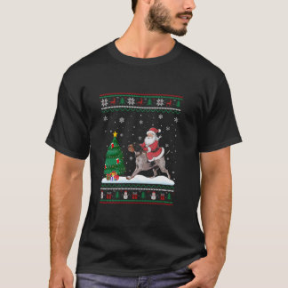 Ugly Christmas Tree Lights German Drahthaar Point T-Shirt