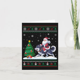 Ugly Christmas Tree Lights Santa Riding Alaskan Kl Karte