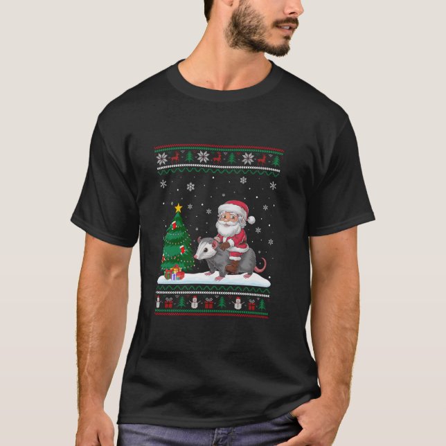 Ugly Christmas Tree Lights Xmas Sass Café T-Shirt (Vorderseite)