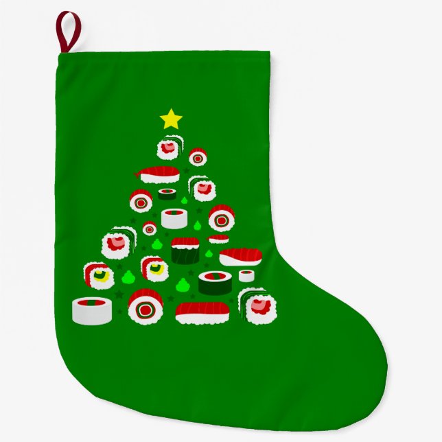 ugly christmas tree sushi großer weihnachtsstrumpf (Vorderseite)