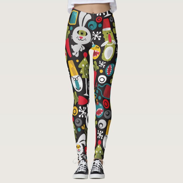 Ugly Christmas und Happy New Year Leggings (Vorderseite)