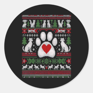 Ugly Christmas Veterinarian Animals Hunde Cats Mer Runder Aufkleber