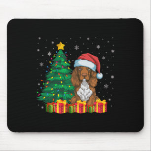 Ugly Field Spaniel Weihnachtsmannmütze Weihnachtsl Mousepad