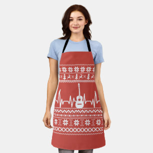 Ugly Frohe Weihnachts Pullover akustische Gitarre Schürze