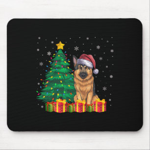 Ugly German Shepherd Weihnachtsmannmütze Weihnacht Mousepad