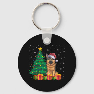 Ugly German Shepherd Weihnachtsmannmütze Weihnacht Schlüsselanhänger