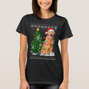 Ugly Golden Retriever Dog Weihnachtsmannmütze Weih T-Shirt