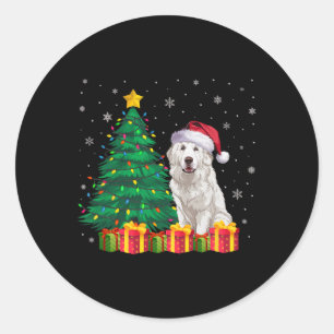 Ugly Great Pyrenäen Weihnachtsmannmütze Weihnachts Runder Aufkleber