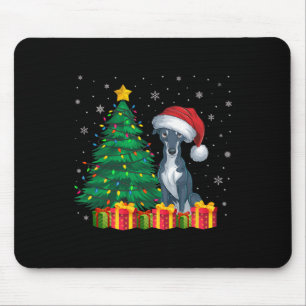 Ugly Greyhound Weihnachtsmannmütze Weihnachtslicht Mousepad