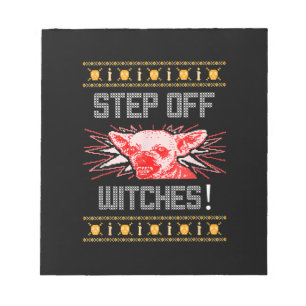 Ugly Halloween Sweater Chihuahua treten Hexen ab Notizblock