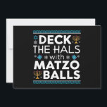 Ugly Hanukkah Deck Hall mit Matzo Ball Chanukah Einladung<br><div class="desc">Ugly Hanukkah Deck Hall mit Matzo Ball Chanukah jüdisches Geschenk</div>