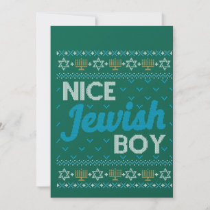 Ugly Hanukkah Nice Jüdischer Junge Matching Einladung