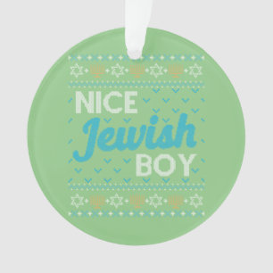 Ugly Hanukkah Nice Jüdischer Junge Matching Ornament