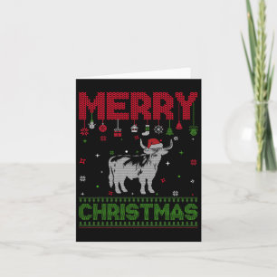 Ugly Holiday Weihnachts Spaß Highland Cow Grafik Karte