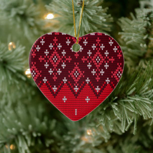 Ugly Holidays Sweater Folk Muster Keramik Ornament