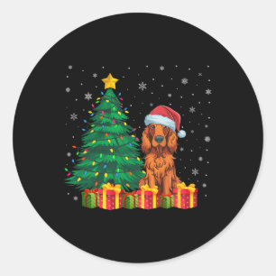Ugly Irish Setter Weihnachtsmannmütze Christmas Li Runder Aufkleber