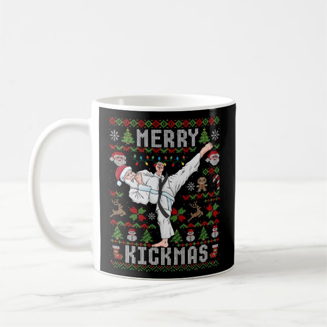 Ugly Karate Santa Claus Martial Kaffeetasse (Links)