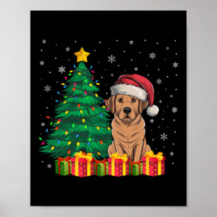 Ugly Labrador Weihnachtsmannmütze Weihnachtsleucht Poster