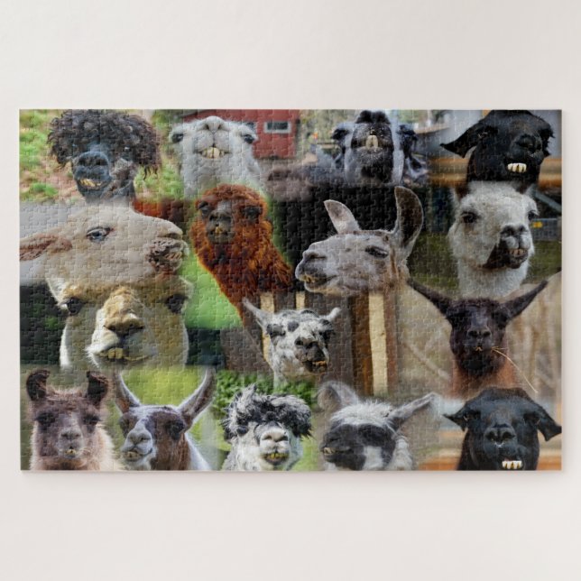 Ugly Llama Foto Collage 16 Bilder Jigsaw Puzzle (Horizontal)