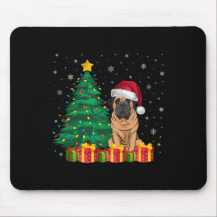 Ugly Mastiff Weihnachtsmannmütze Weihnachtsleuchte Mousepad
