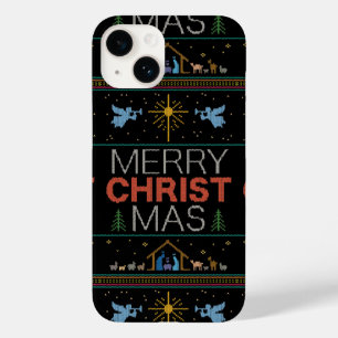 Ugly Merry CHRISTmas Sweater Religious Colorful Ca Case-Mate iPhone 14 Hülle