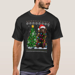 Ugly Newfundland Hund Weihnachtsmannmütze Weihnach T-Shirt