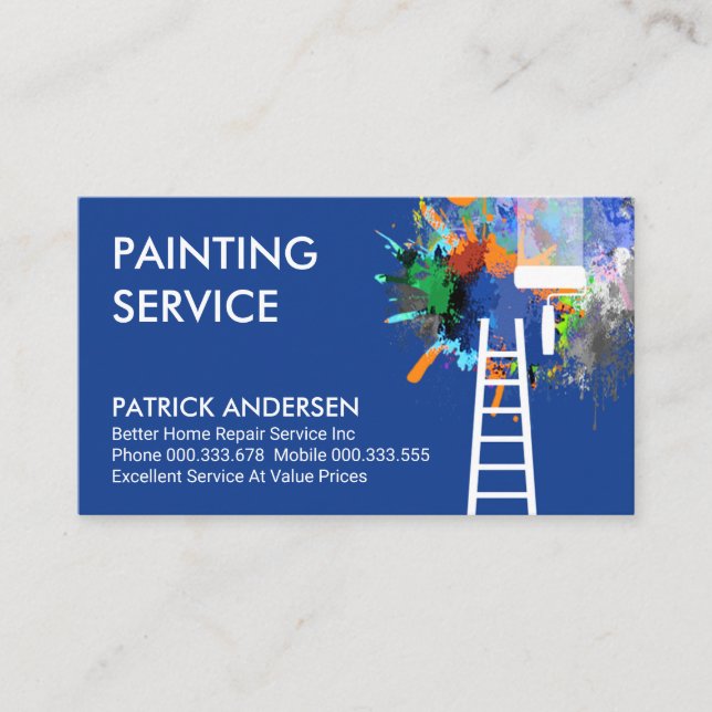 Ugly Paint Spritzer Painting Service Visitenkarte (Vorderseite)