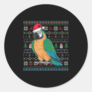 Ugly Parrot Lovers Xmas Sweater Weihnachten Runder Aufkleber