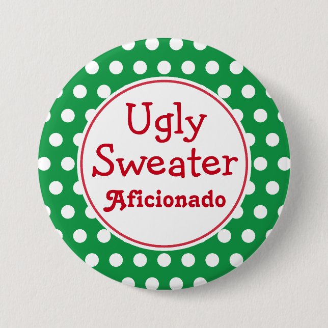 Ugly Sweater Aficionado Button (Vorderseite)