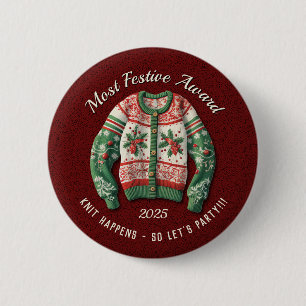 Ugly Sweater Award Party Button