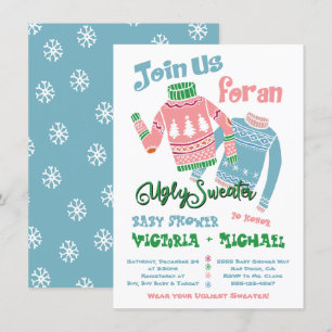 Ugly Sweater Baby Shower Einladung