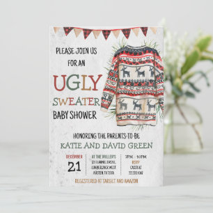 Ugly Sweater Baby Shower Einladung