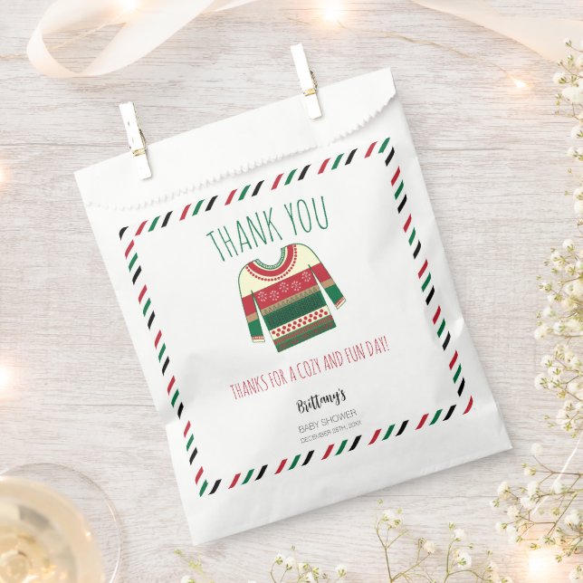 Ugly Sweater Christmas Baby Dusche Geschenktütchen (Ausgeschnitten)