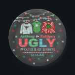 Ugly Sweater Christmas Baby Dusche Pappteller<br><div class="desc">Feiern Sie stilvoll mit diesen trendigen Baby-Dusche-Papier-Tellern. Das Design ist leicht mit Ihrer eigenen Formulierung zu personalisieren und Ihre Familie und Freunde werden begeistert sein,  wenn sie diese fabelhaften Party-Teller sehen.</div>