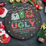 Ugly Sweater Christmas Baby Dusche Pappteller<br><div class="desc">Feiern Sie stilvoll mit diesen trendigen Baby-Dusche-Papier-Tellern. Das Design ist leicht mit Ihrer eigenen Formulierung zu personalisieren und Ihre Familie und Freunde werden begeistert sein, wenn sie diese fabelhaften Party-Teller sehen.</div>