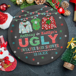 Ugly Sweater Christmas Baby Dusche Pappteller