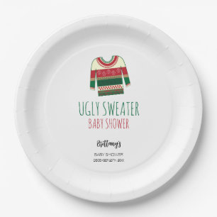 Ugly Sweater Christmas Baby Dusche Pappteller