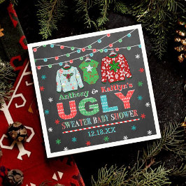 Ugly Sweater Christmas Baby Dusche Serviette