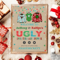 Ugly Sweater Christmas Baby Dusche Willkommen