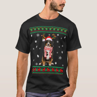 Ugly Sweater Christmas Bernese Mountain Dog Santa T-Shirt
