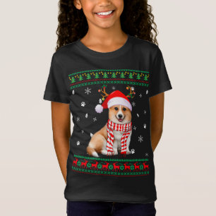 Ugly Sweater Christmas Corgi Dog Santa Reindeer T-Shirt