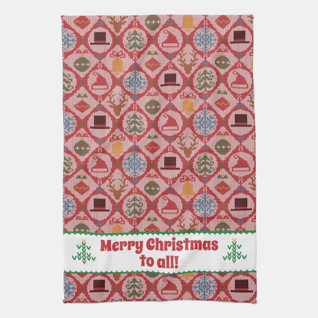Ugly Sweater Christmas Geschirrtuch (Vertikal)