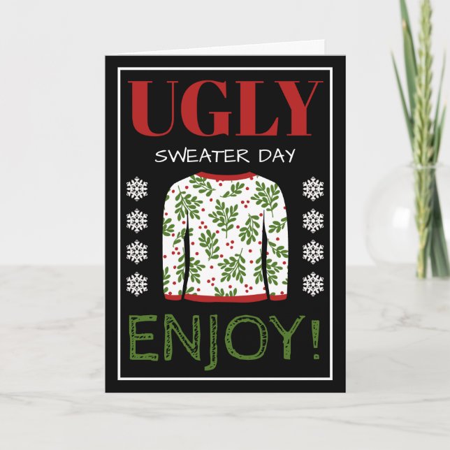 Ugly Sweater Christmas Greeting Karte (Vorderseite)