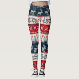 Ugly Sweater Christmas Knitter Pattern Rentier Leggings
